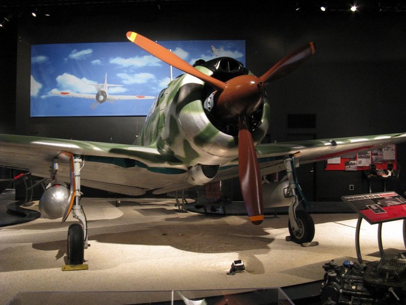 Nakajima Ki-43-IIb Hayabusa Oscar está en exhibición en el Museum of Flight en Seattle