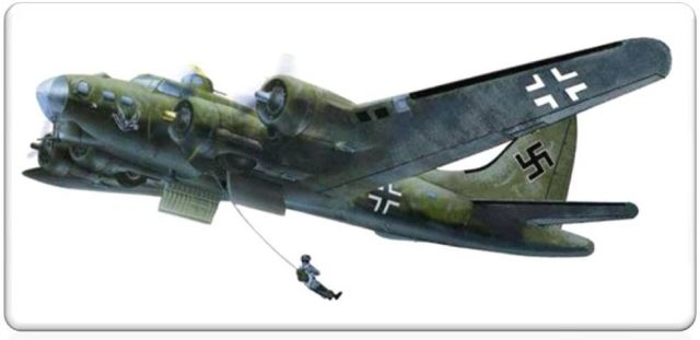 La unidad especial de la Luftwaffe, el KG 200, utilizaba los B-17 capturados para transportar y lanzar elementos para el espionaje, tras las lÃ­neas aliadas