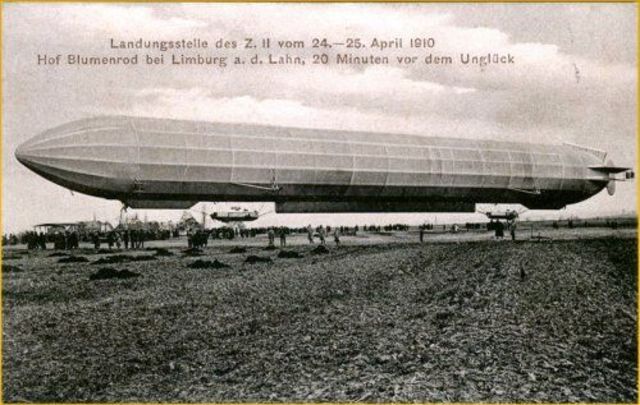 Lugar de aterrizaje del Z.II del 24 al 25 de abril de 1910