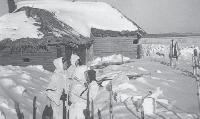 Posición defensiva alemana en una aldea