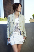 Lena Headey wears a Versace Resort 2009 Military Coat for InStyle Magazine